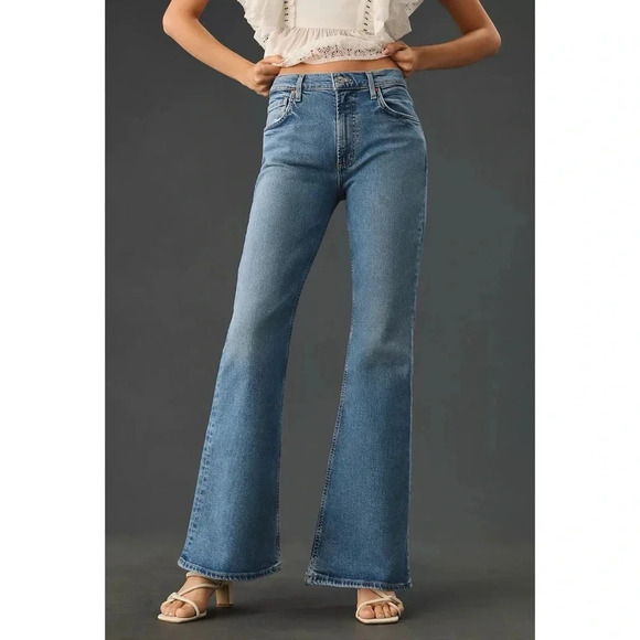 NWT Citizens of Humanity Isola Flare Jeans Mid Rise Boot Denim Pegasus Blue 27 - Picture 1 of 17